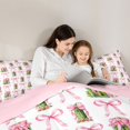thumbnail image 4 of Manfei Cartoon Food Print Full Size Comforter Sets,Cute Pink Bowknot Bedding Comforter Set,Pink Reversible,3pcs,1 Comforter and 2 Pillowcases, 4 of 7