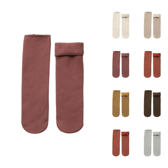Plush Mid Crew Compression Socks for Women – Thick Bottom Cushion, Cozy Warm Design, Ideal for Indoor Wear, Winter Sleeping, or Lounge Comfort