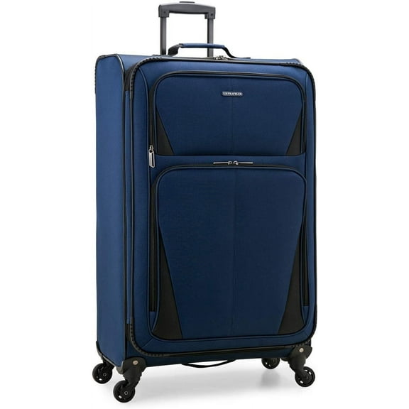 U.S. Traveler Aviron Bay Expandable Softside Luggage with Spinner Wheels, Navy, 31" Checked Large