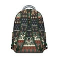 thumbnail image 3 of Vintage Ethnic Print Backpack - Boho Style with 17" Laptop Compartment | Heavy Duty Oxford Fabric, Roomy for School, Work & Travel, 3 of 6