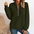 thumbnail image 2 of Sentmoon Vêtements Femmes Vêtements d'Automne et d'Hiver Col Montant Décontracté Manches Longues Chandail pour Activités Extérieures et Randonnée Vert Armée G, 2 of 7