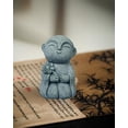 thumbnail image 3 of SEEK RARE Mini Monk Buddha Statue Sandstone Statues Zen Monk Praying Statue Sculptures for Wealth Good Luck Feng Shui Decor Home Fish Tank Aquarium Garden (Style 5), 3 of 8