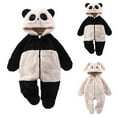 thumbnail image 4 of Coerni New Born Baby Rabbit Ears Onesie Boys Girls Sherpa Fleece Romper Cute Bunny Halloween Animal Jumpsuit Hooded Fuzzy Snowsuit, 4 of 4