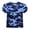 Blue-08, variant on Girls Camo Print Tops Round Neck Puff Sleeve T-Shirts Blouse for Daily & School 4-15Y
