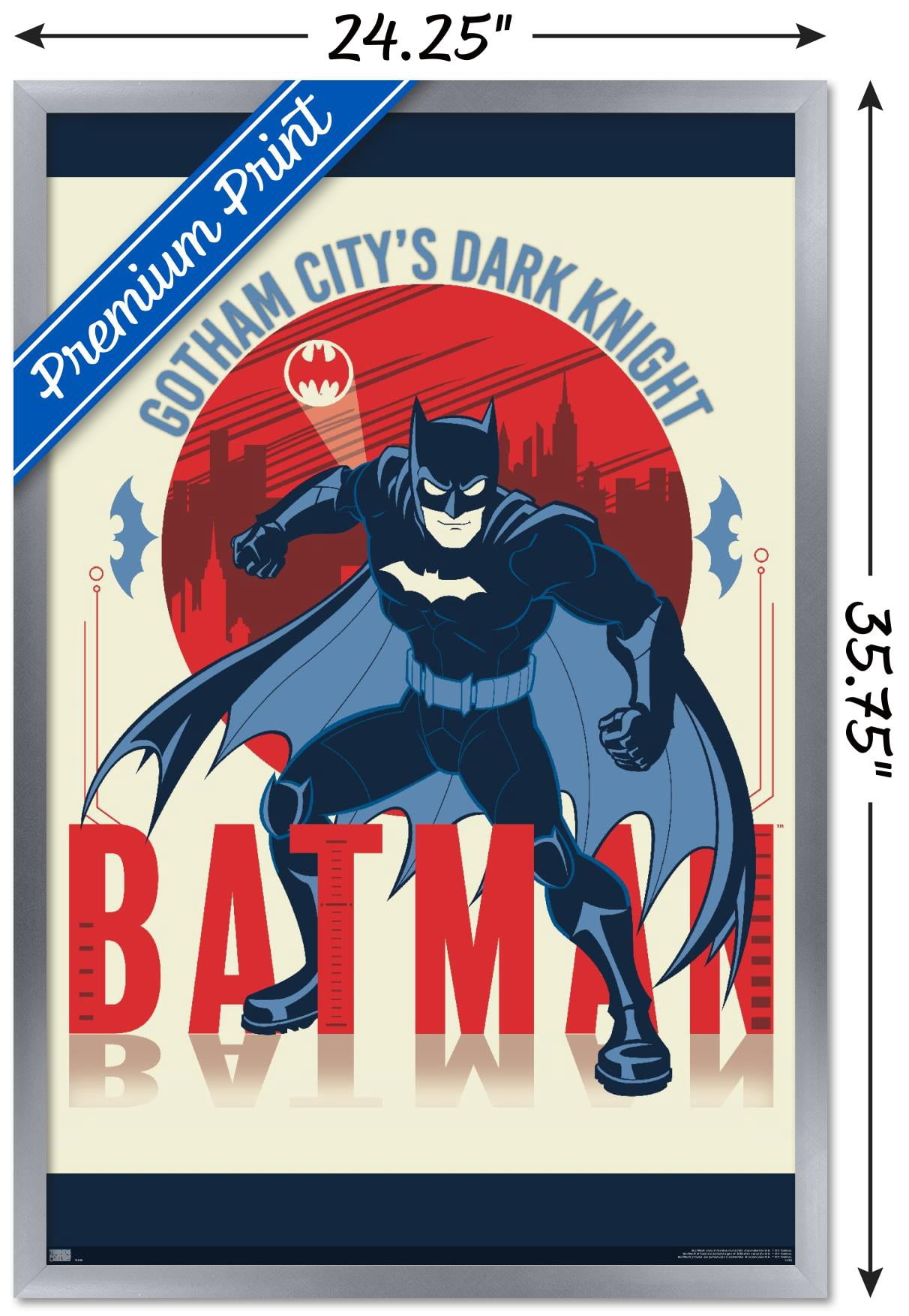 DC Comics Batman - Gotham City's Dark Knight Wall Poster, 22.375" x 34", Framed
