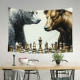 thumbnail image 3 of ZFLMY Bear Chess Board Bull Decorations for Dorm 100% Polyester Tapestry Wall Hanging Living Room Bedroom Decoration 60x40in, 3 of 7