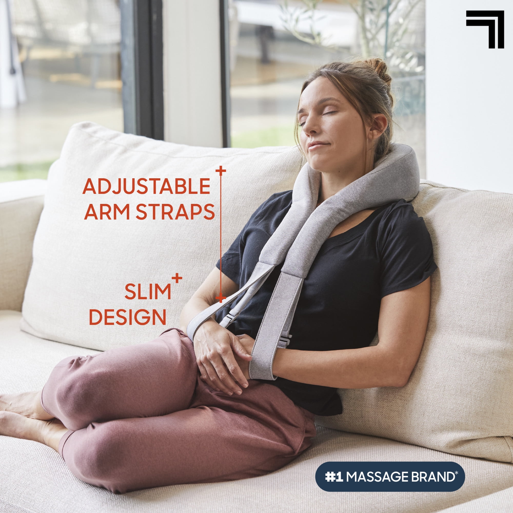 Sharper Image® RealTouch™ Shiatsu Neck Massager, 3 Intensity Levels and Soothing Heat Mode