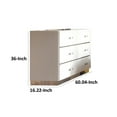 thumbnail image 5 of Benjara Ruo 60 Inch Modern Wide Dresser, 6 Drawers, Chrome Plinth Base, White Wood, 5 of 6