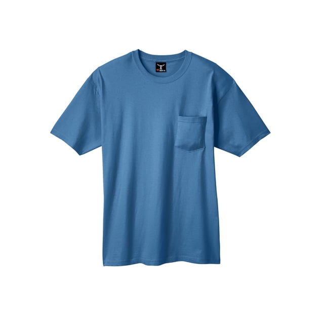 Hanes Beefy-T Men`s Pocket T-Shirt, S, Denim Blue