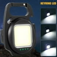 thumbnail image 2 of COB Small Flashlights COB Keychain Flashlight 500mAh 500LM Super Bright USB Charging Mini LED Waterproof Pocket Light with 180° Folding Bracket 3 Modes for Outdoor, 2 of 9