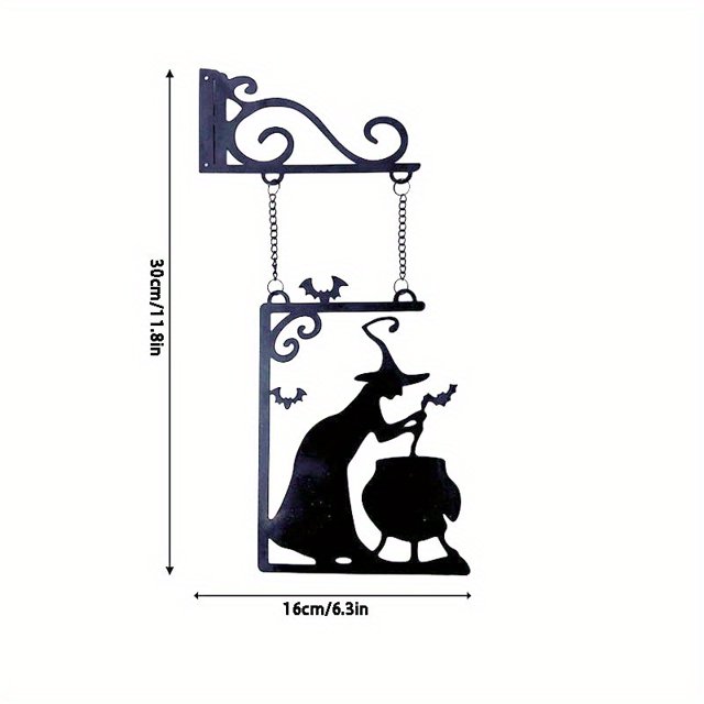 Witch Boiler Silhouette UNBRAND Metal Pendant Leaky Cauldron Metal Sign Wall Silhouette Mural