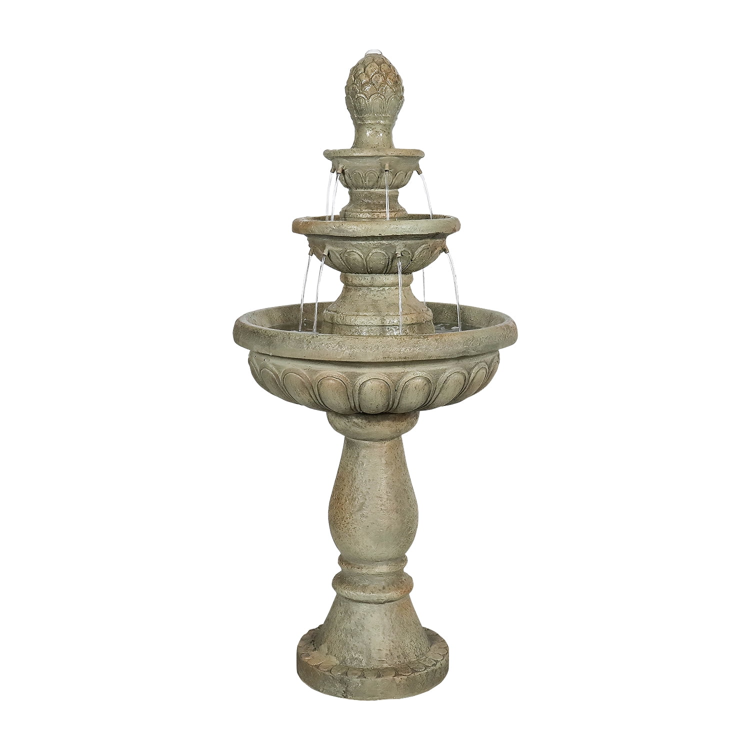 Italian Outdoor Water Fountain - 42.5''H Fountains and Waterfalls Outside, Large Cascading Indoor Floor-Standing Concrete Fountain Features W/Pump for Garden，Patio, Yard and Home