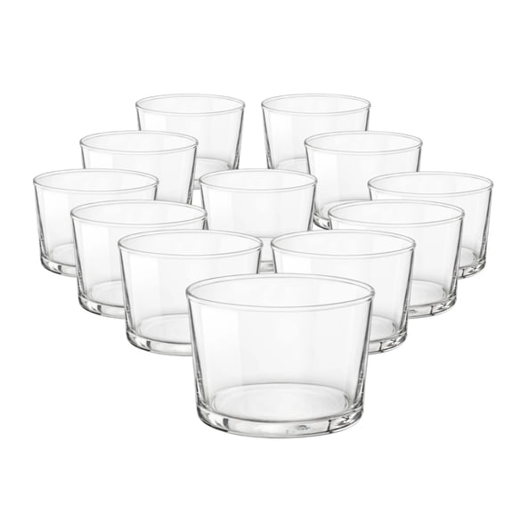 Bormioli Rocco Essential Decor Glassware 7.5 Ounce Drinking Glasses for Water, Set of 12