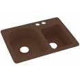 thumbnail image 1 of Swan Solid Surface EC Double Bowl Kitchen Sink (18" x 25") with 2 Faucet Holes, 1 of 1