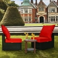 thumbnail image 4 of Gymax 2PCS Deep Seat Chair Cushion Pads Set Indoor/Outdoor w/ Rope Belts Red, 4 of 9