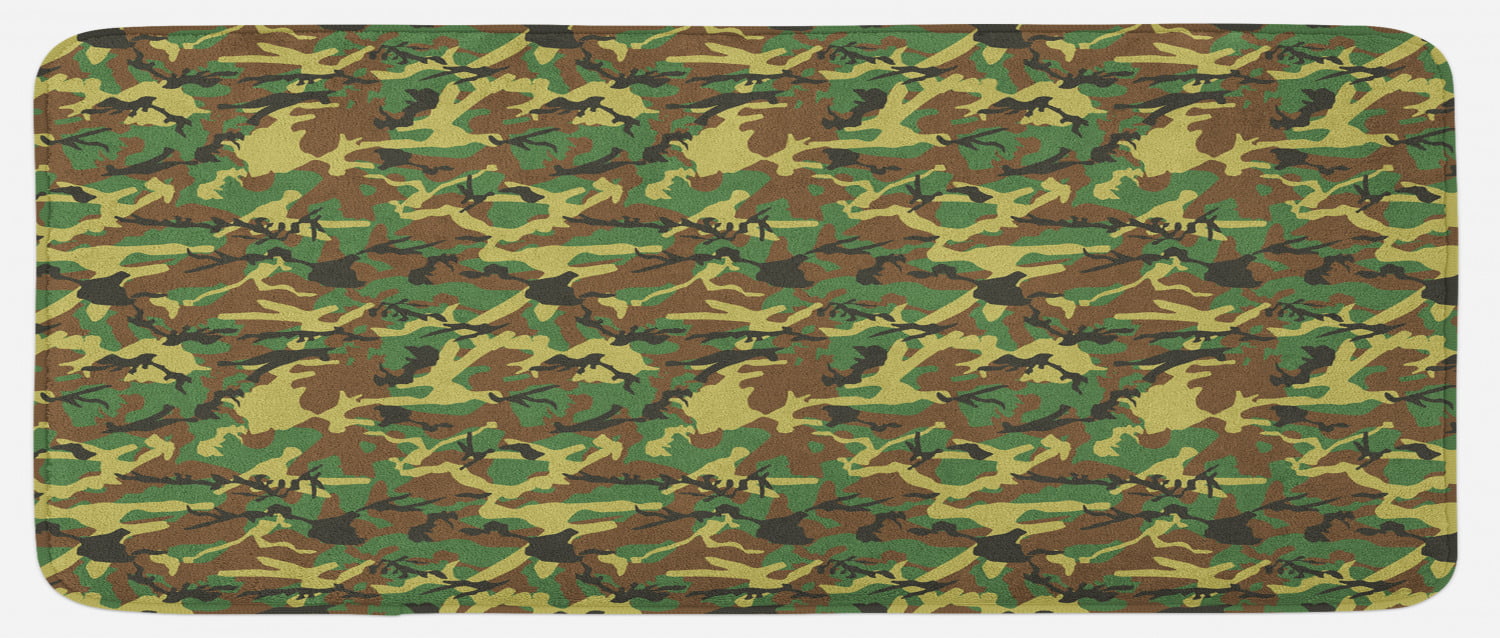 Camouflage Door Mat Non Slip Flannel Home Decor Camo Bath Mat Floor Rugs 