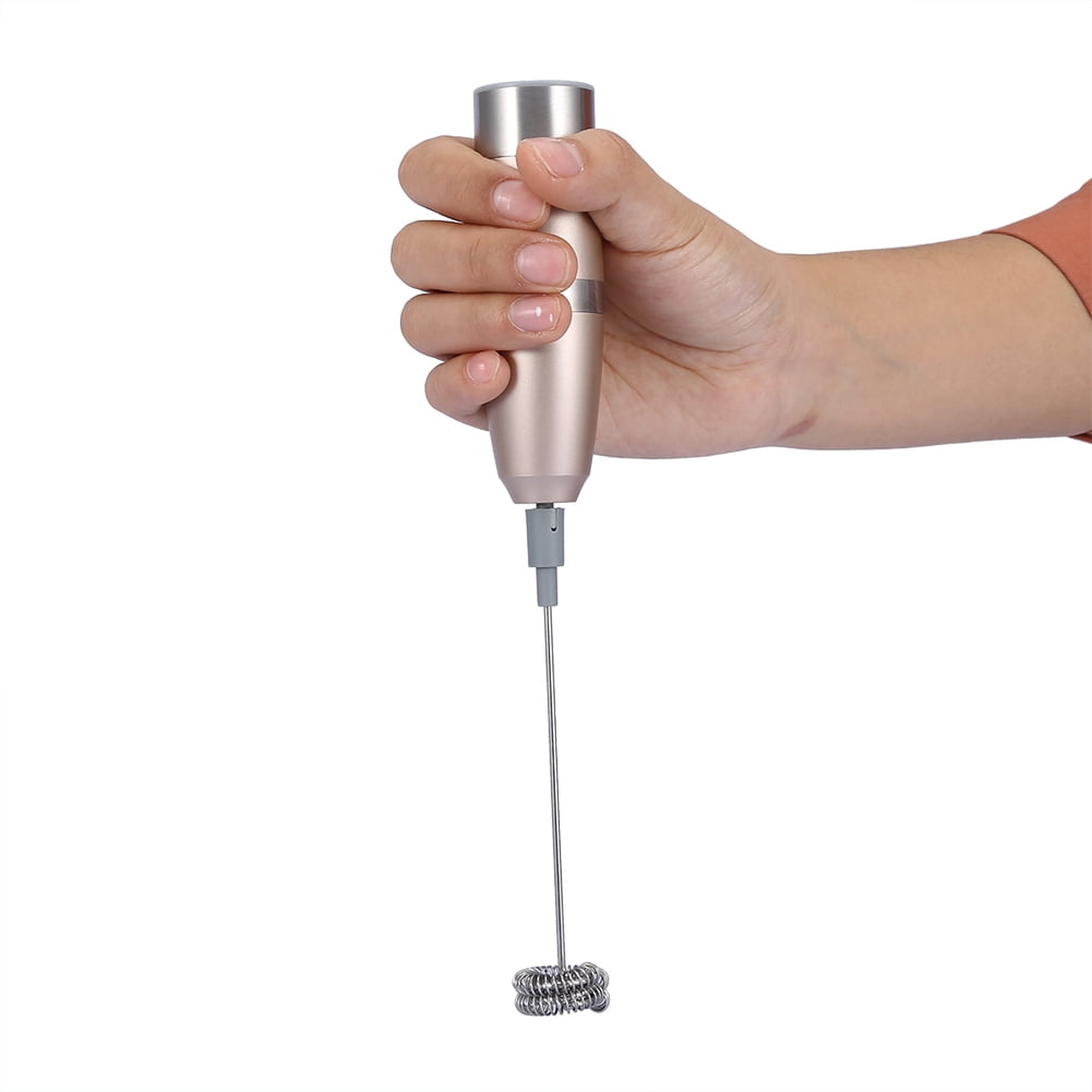 Mousseur électrique Portatif à Piles - Pour Lait, œufs, Assaisonnements - En Acier Inoxydable Et ABS - Compact Et Facile à Utiliser - 10