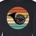 thumbnail image 4 of Inktastic French Horn Retro Music Sunset Long Sleeve T-Shirt, 4 of 5