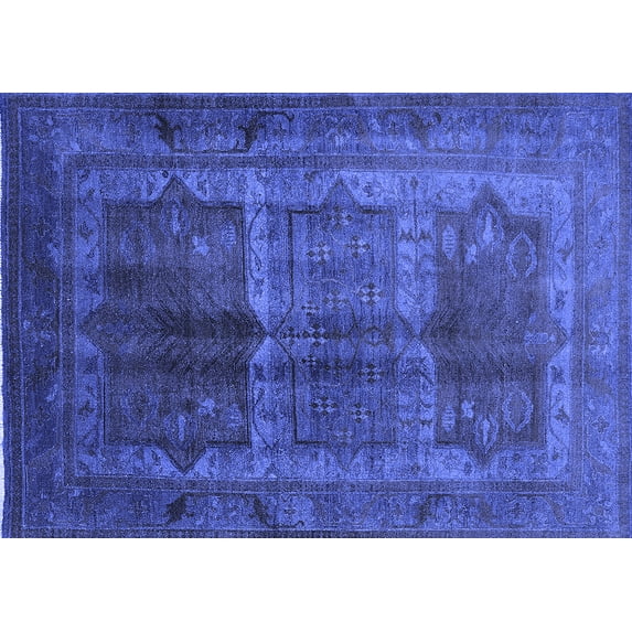 Ahgly Company Indoor Rectangle Oriental Blue Industrial Area Rugs, 8' x 12'