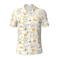 thumbnail image 2 of Daiia Rabbit And Milk Tea Pattern Men’s Polo Shirts,Solid Deck Shirt,Classic Fit, Breathable Cotton Polo for Casual and Sport Wear-Medium, 2 of 7