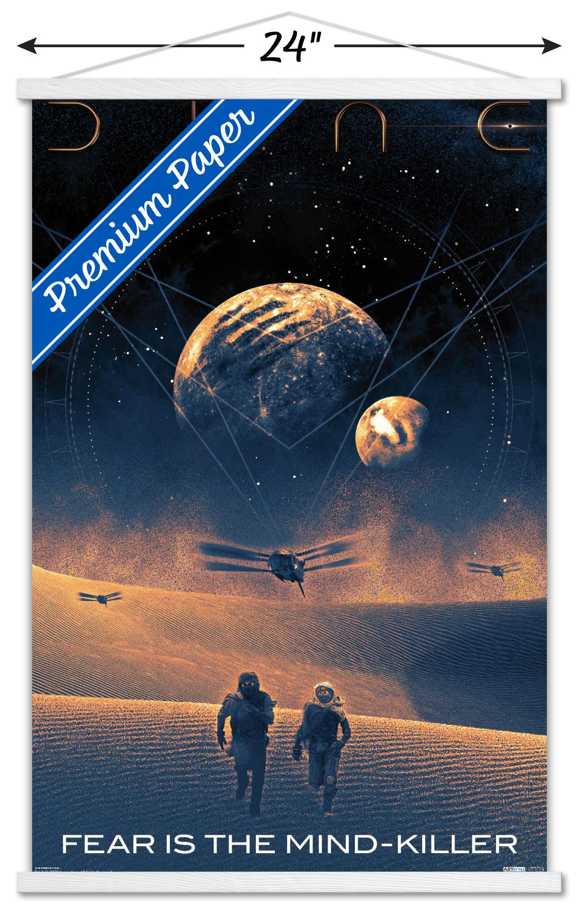 Dune - Fear is the Mind-Killer Wall Poster with Wooden Magnetic Frame, 22.375" x 34"