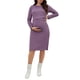 thumbnail image 1 of Vestido de Maternidad Chic para Mujeres de Manga Larga, Cuello Redondo Suave, Vestido Midi Bodycon para Embarazo XL Púrpura, 1 of 6