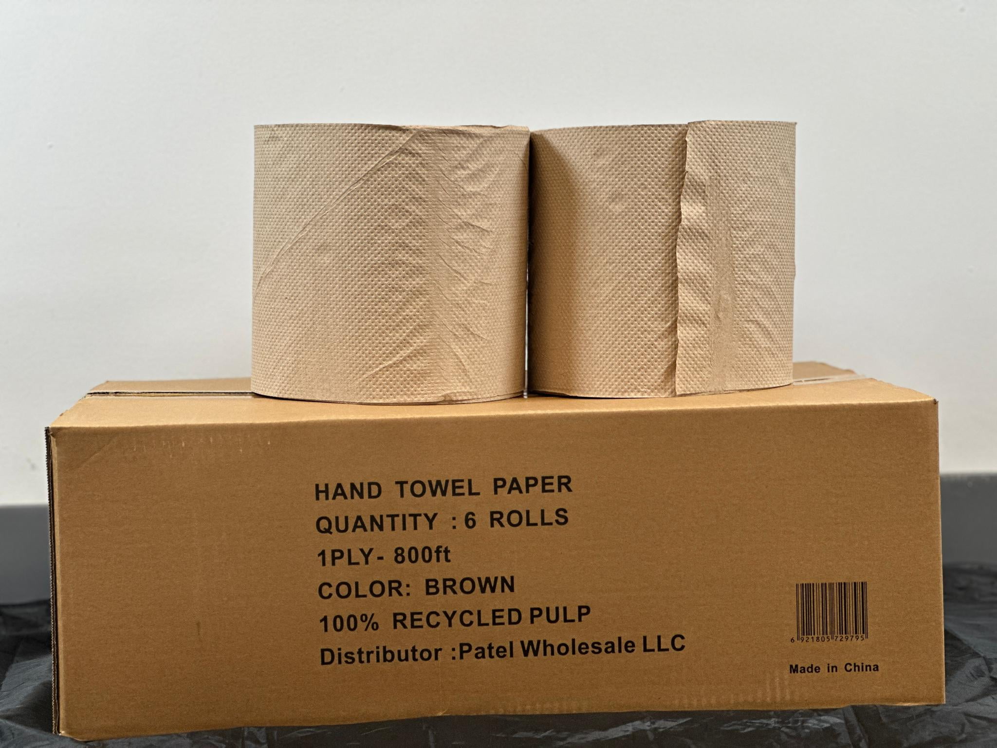 Brown Paper Towel Rolls, 6 Count, 1 Pack