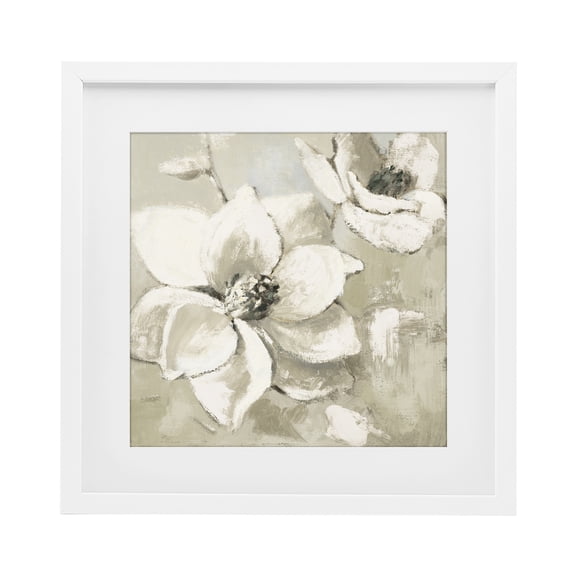 Stupell Industries Shabby Chic Magnolias After Rain White Framed Print Under Glass, 16 x 16, by Lanie Loreth