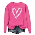 thumbnail image 4 of Avrnliq Womens Hot Pink Valentine's Day Sweatshirt Hoodie, Cozy Fleece with Hearts, Romantic Cute Gift for Her,Size S, 4 of 8