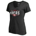 thumbnail image 2 of Women's Black San Francisco 49ers Arriba V-Neck T-Shirt, 2 of 3