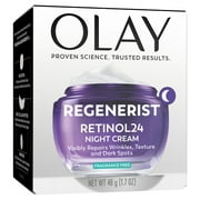 OLAY REGENERIST Retinol 24 Night Cream, Anti-Aging Moisturizer, Fragrance-Free, Non-Greasy, Triple Collagen Peptide