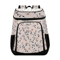 36 Can Capacity Insulated Backpack Cooler Lunch Bag for Picnics, Camping Small Pink Flowers