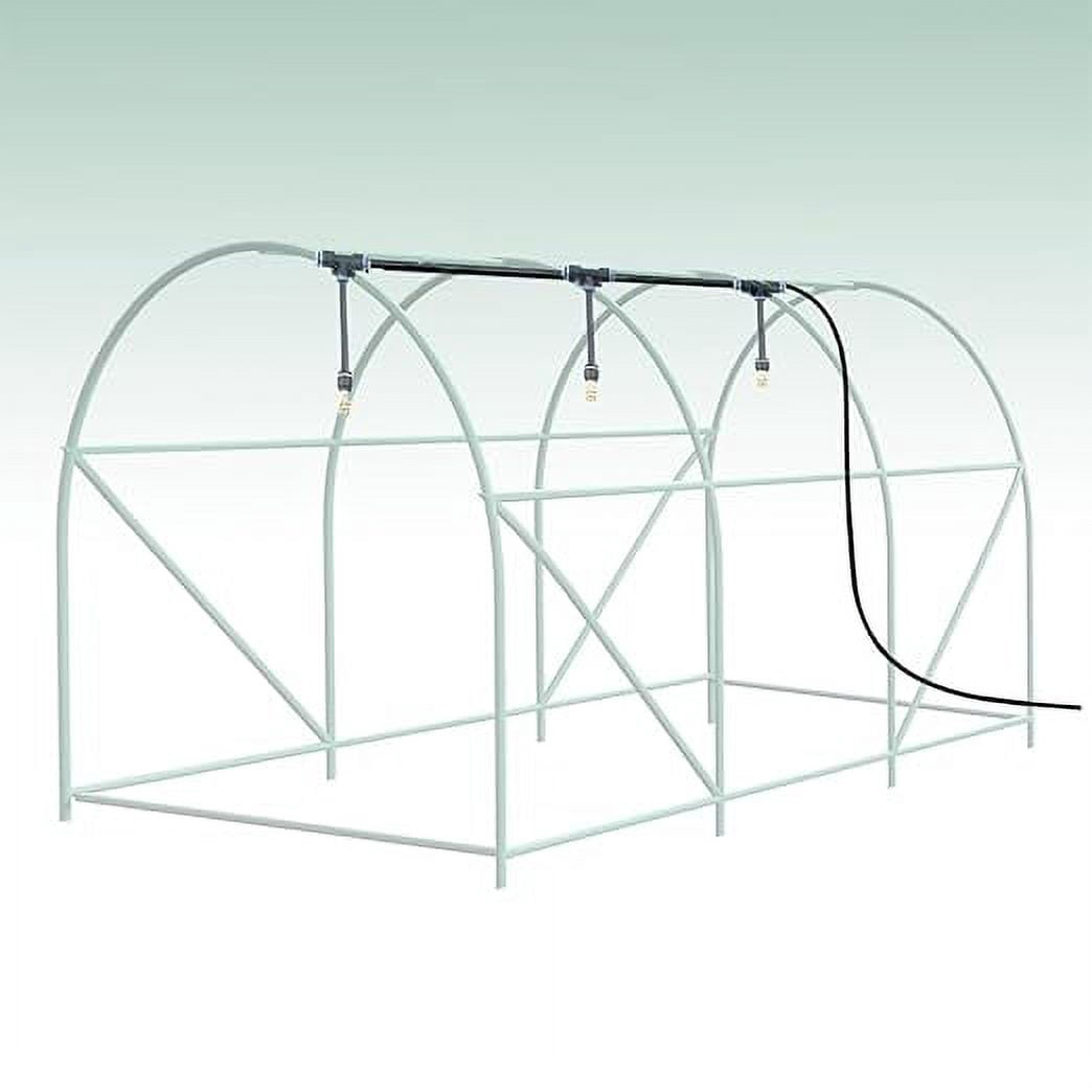 32FT Watering System for Greenhouse, Automatic Irrigation Kit Hose Adjustable and Bendable Nozzel for Outdoor Plants Flowers and Vegetables