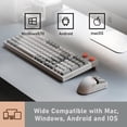 thumbnail image 5 of LOFREE Touch PBT Wireless Mouse with USB Receiver, Bluetooth, Wired Connection, Rechargeable, 4000 DPI with OLED Screen Compatible with Glass Surface for Mac Windows PC Notebook/Block Retro Grey, 5 of 8