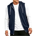 thumbnail image 3 of cllios Men's Sleeveless Hoodie Full Zip up Sweatshirt Vest with Pockets Lightweight Athletic Gym Workout Tops for Men, 3 of 6