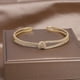thumbnail image 2 of Pulsera ajustable con nudo de circón completo para mujer, brazalete de lujo, exquisito, chapado en oro real de 14K, apertura de fiesta de boda, elegante Fivean unisex, 2 of 2