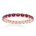 thumbnail image 1 of Ruby Round Cut Stackable Eternity Band Ring For 14k Rose Gold Over Sterling Silver Jewelry For Womens Ring Size-8, 1 of 3