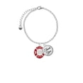 thumbnail image 2 of Delight Jewelry Silvertone Red Always Loved Fire Department Shield - Domed Thank You Charm Bracelet, 6"+2", 2 of 5