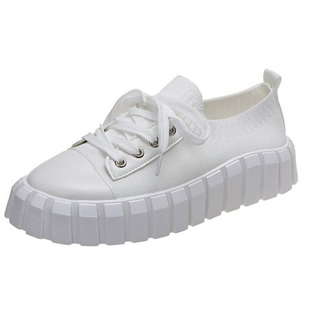 

Sneakers for Women Lightweight Comfortable Lace Up Women S Sole Fashion Solid Sneakers Color Soft Platform Shoes Women S Sneakers Womens Sneakers Mesh White 40