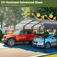 thumbnail image 2 of MUCHANT 20'x40' Outdoor Metal Carport, Heavy Duty Garage Galvanized Car Shelter with Enhanced Base for Pickup, Boat, Car and Tractors, 2 of 8