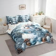 thumbnail image 3 of Manfei Kids Snowman Bedding Comforter Set 7-Piece for Boys Girls, Gray Merry Christmas King Bedding Sets, Xmas Ball Pine Corn Bed Sheets, Lightweight Room Decor, 3 of 8
