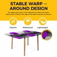 thumbnail image 4 of Purple Rose Table Cloths for 4 Foot Rectangle Tables, Raindrops Floral Butterfly Abstract Grey Art Patio Waterproof Elastic Fitted Tablecloths, Washable Rectangular Table Cover for Camping, 4 of 8