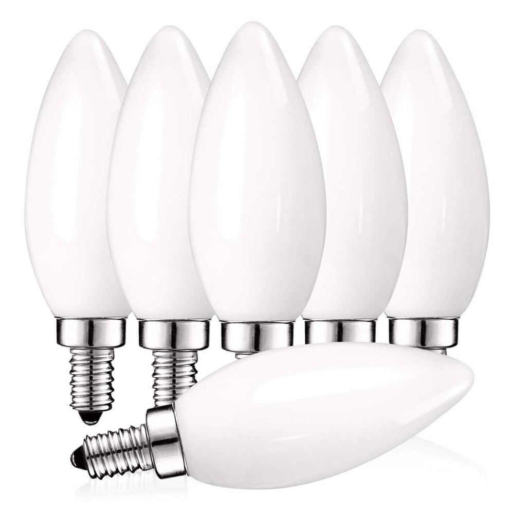 Luxrite E12 Frosted Candelabra Dimmable LED Light Bulbs 4W (40 Watt