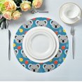 thumbnail image 3 of SKYSONIC Sloth Cartoon Round Placemats for Dining Table Non-Slip Heat-Resistant Polyester Table Mats Set of 6 Washable Table Mats for Kitchen Dining Table Decoration, 3 of 5