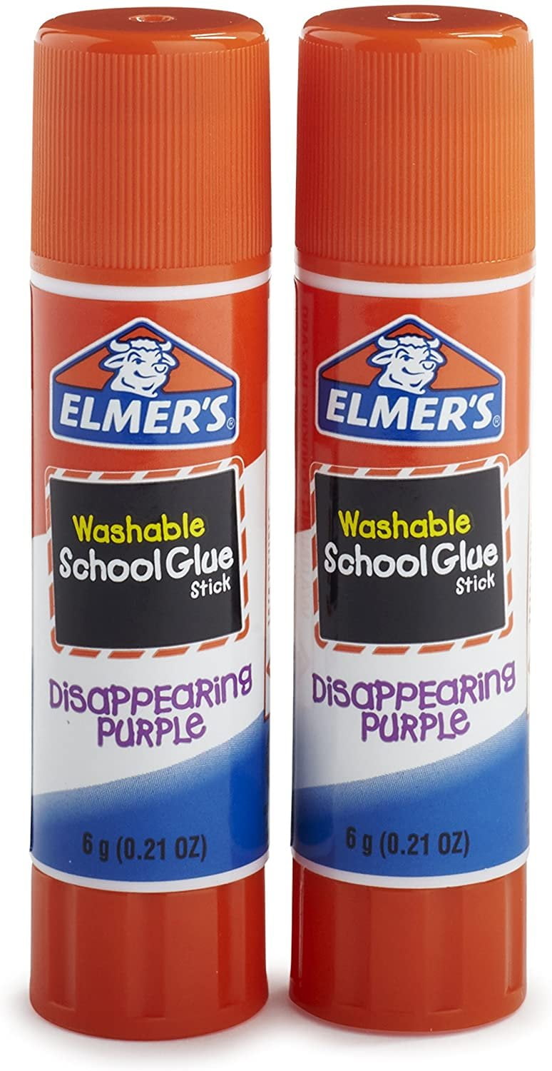 Elmer's Disappearing Purple School Glue Sticks, 0.21 oz, Pack of 2 E522