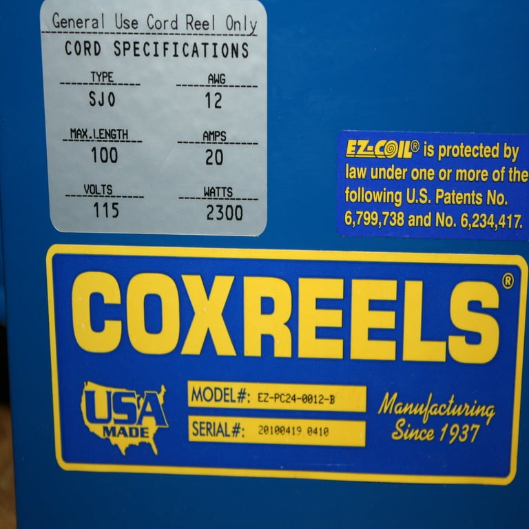 Coxreels Ez-Coil Safety Series Power Cord Reel With Quad