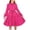 Hot Pink, variant on Arshiner Girls Fall Long Sleeve A-Line Dress Elegant Formal Occasion Tiered Swing Dress with Belt