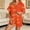Orange, variant on Summer Sales Womens Pajama Sets Satin Fall Pumpkin Print Short Sleeve Button Loungewear Halloween Pajama Sets for Women 2 Piece