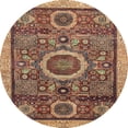 thumbnail image 1 of Ahgly Company Indoor Round Abstract Red Brown Abstract Area Rugs, 7' Round, 1 of 6