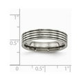 thumbnail image 2 of Primal Steel Titanium Polished Grooved Comfort Back Ring, 2 of 8